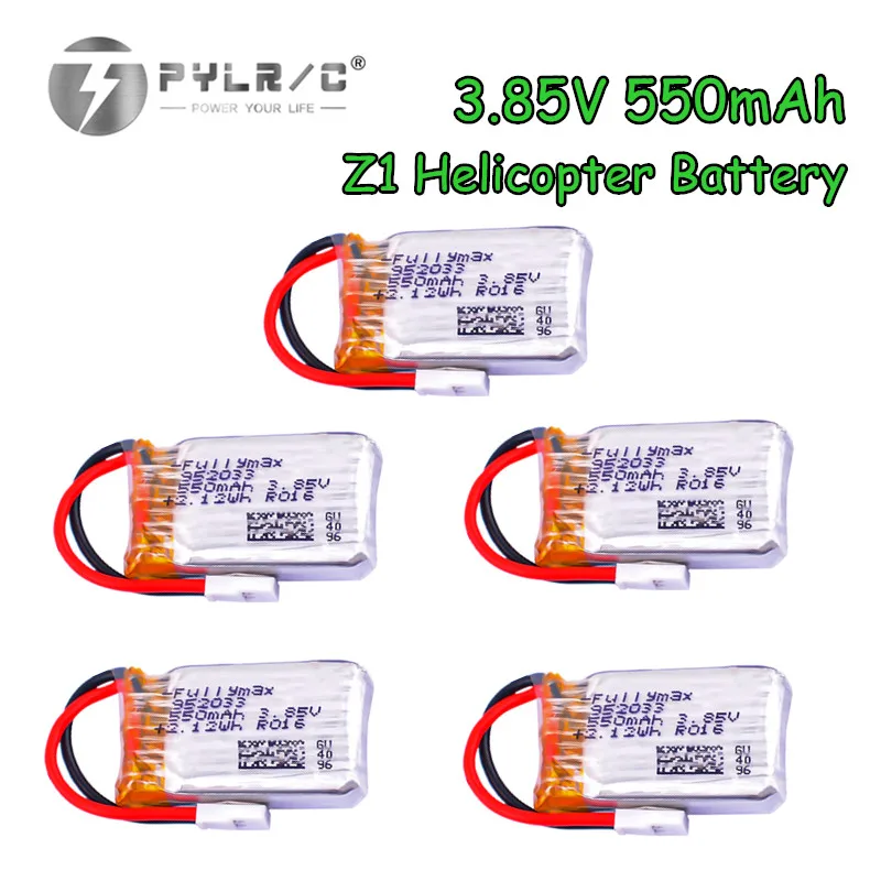 Fullymax 952023 3,85V 550mAh RC-Spielzeugbatterie für Z1 Hubschrauber Mini RC Auto FPV Hubschrauber Batterie XH2.54 Stecker