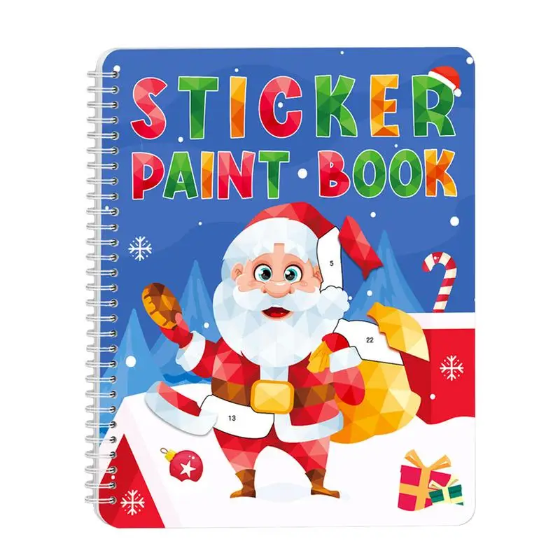 Paint Stickers For Kids Christmas Theme Reusable Stickers Books Fine Motor Skills Toys Preschool Learning Activities Educational