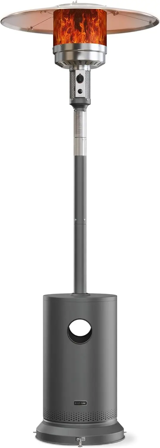 48,000 BTU Patio Heater for Outdoor Use With Round Table Design, Double-Layer Stainless Steel Burner and Wheels, Outdoor Patio H