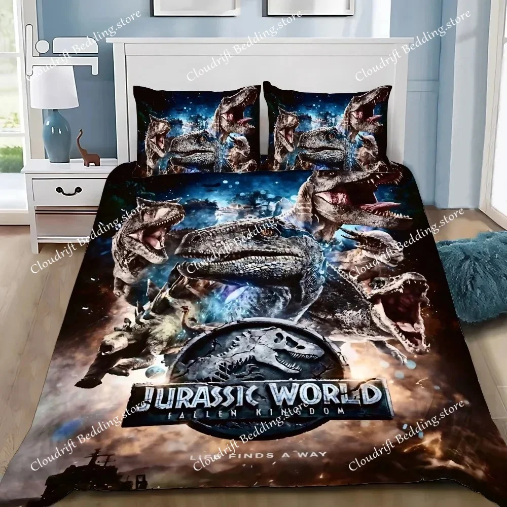 Dinosaur World Duvet Cover 3D Jurassic Park Exquisite Game Digital Printing Bedding Set Comforter Bed Home Decor Girls Boys Gift