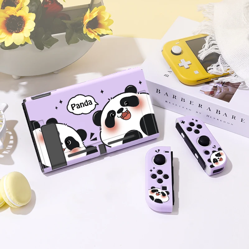 Two Pandas  Protective Case for Switch Oled, Soft TPU Slim Cover for Nintendo Switch Console,NS Game Accessorie