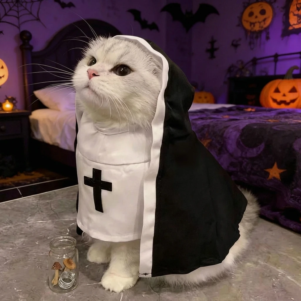 Sommerkostüm für Haustiere, atmungsaktives Outfit für kleine und mittelgroße Hunde und Katzen, elastisch, bequem, Halloween-Cosplay, lustiges Design – Detail 2