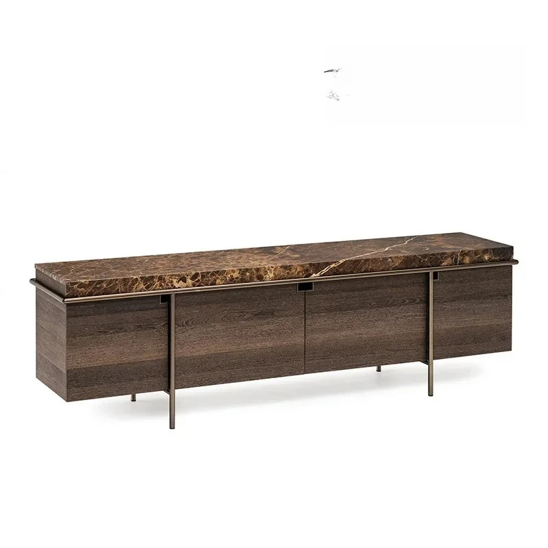 

Italian light luxury solid wood dining side cabinet modern simple entrance cabinet household locker living room furniture