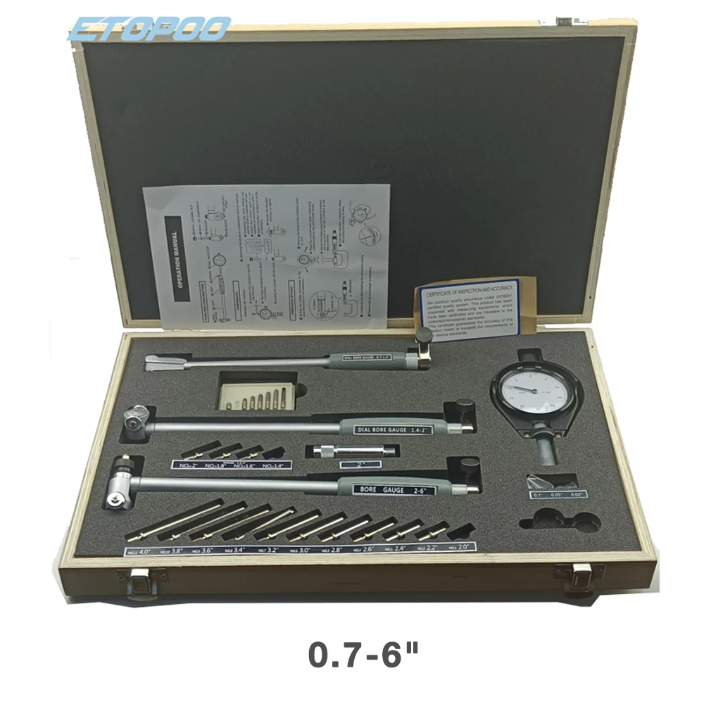 ETOPOO 3 TEILE/SATZ 18-160 MM Tiefe Motor Loch Messung 0,7-6 "0,0005" Zifferblatt Bohrung Anzeige Gauge 4
