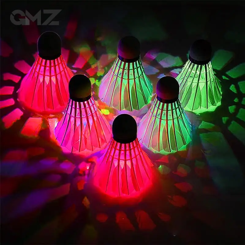 4PCS Luminous LED Badminton Balls Flashing Bright Color Badminton Balls Durable Goose Feather Balls