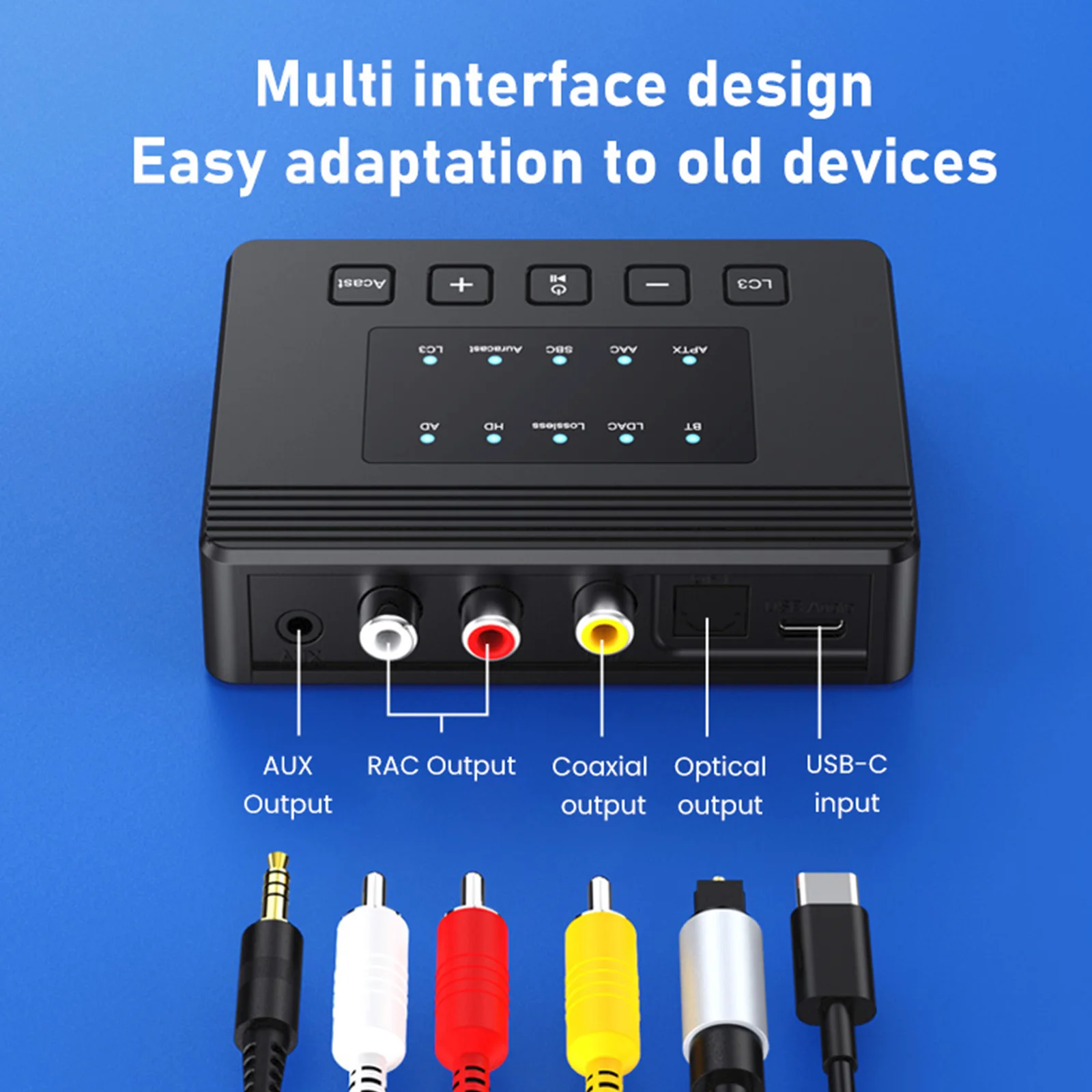 LDAC AptX-HD/AD/LL BT 6.0 HD Audio Receiver 300mAh BT6.0 HiFi Audio Adapter with Coaxial Optical Output for Home Stereo Speaker - view 2