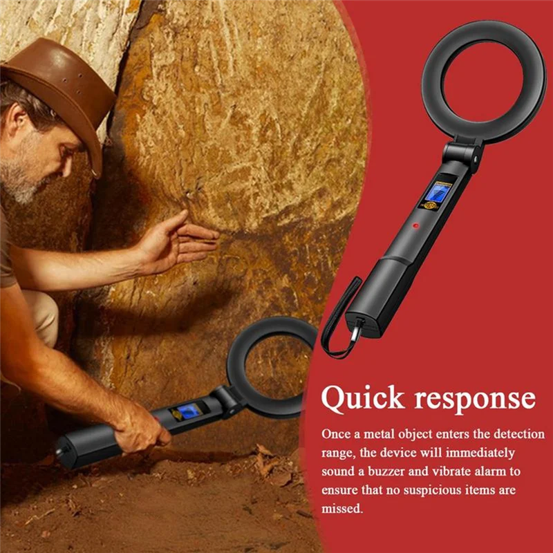 

A02M-Metal Detector Handheld Metal Detector 360 Stroke Metal Detector Foldable Handheld Metal Detector Multi-Purpose Metal Detec