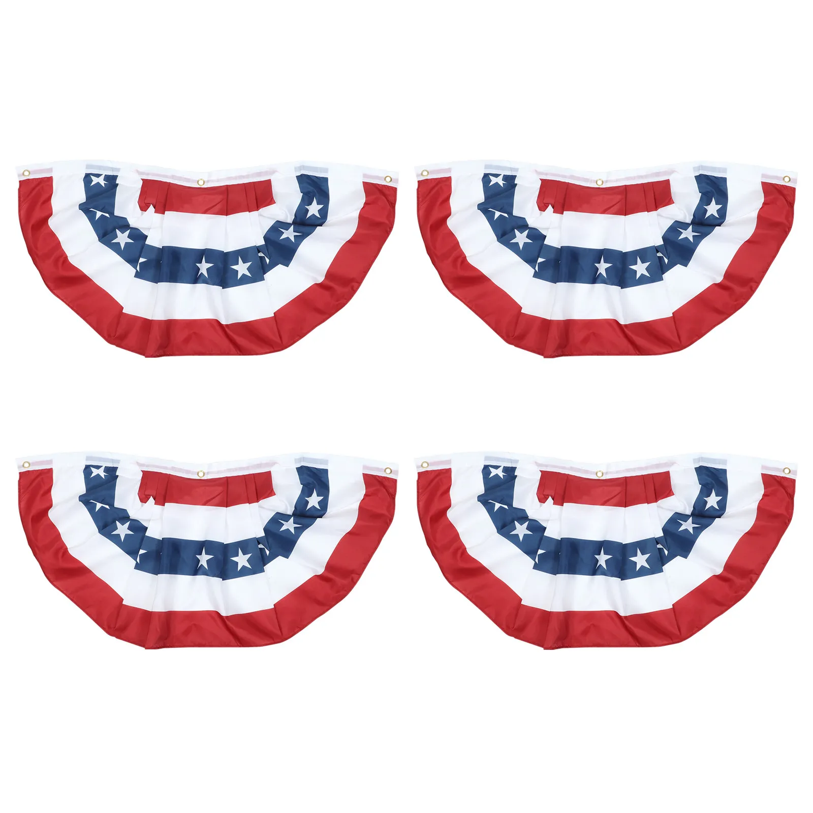 

Набор из 4 плиссированных флагов-вымпелов с американским флагом для использования в помещении и на улице, патриотические флаги для праздничного декора