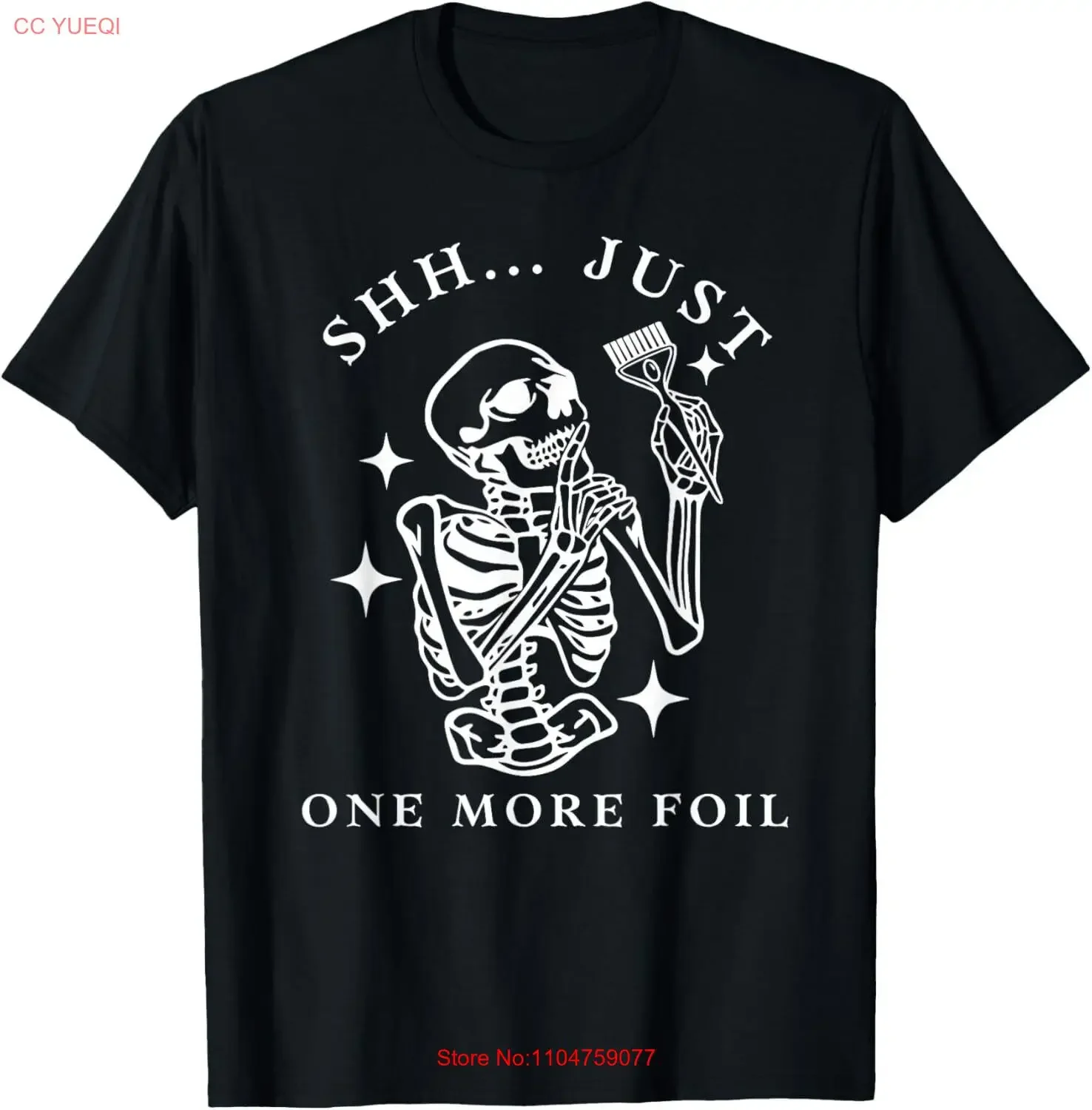 

Funny Skeleton Just One More Foil Hairstylist Halloween T Shirt vintage Washed Casual homme Stylish streetwear Versatile