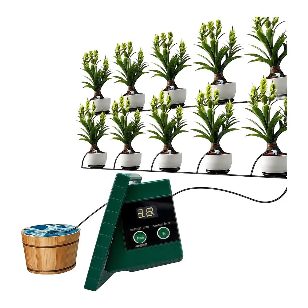 and Play Solar Powered Drip Irrigation Kit Includes Everything Needed 10m Hose 10 Drippers Filter Controller Manual