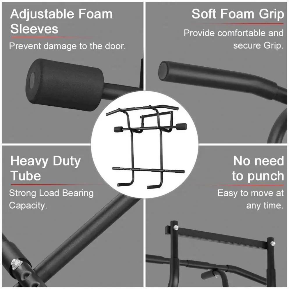 قضيب سحب للمدخل متعدد الوظائف لتدريبات القوة المنزلية وأشرطة التعليق #4