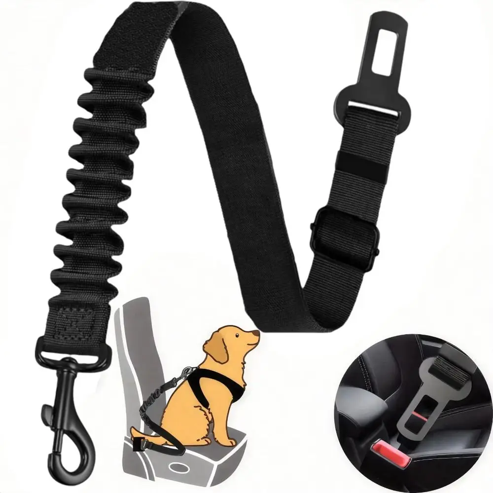 

Buffer Adjustable Dog Seat Belt Elastic Thickened Dog Harness Crash Tested Secure Clasps Safety Restraint Vehicle Safety