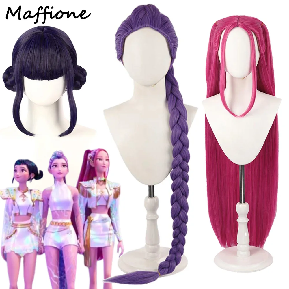 

Demons Hunter of KPop Rumi Mira Zoey Wigs Cosplay Costume Accessories Women Fantasia Clothing Hair Headwear Wig Halloween Suits