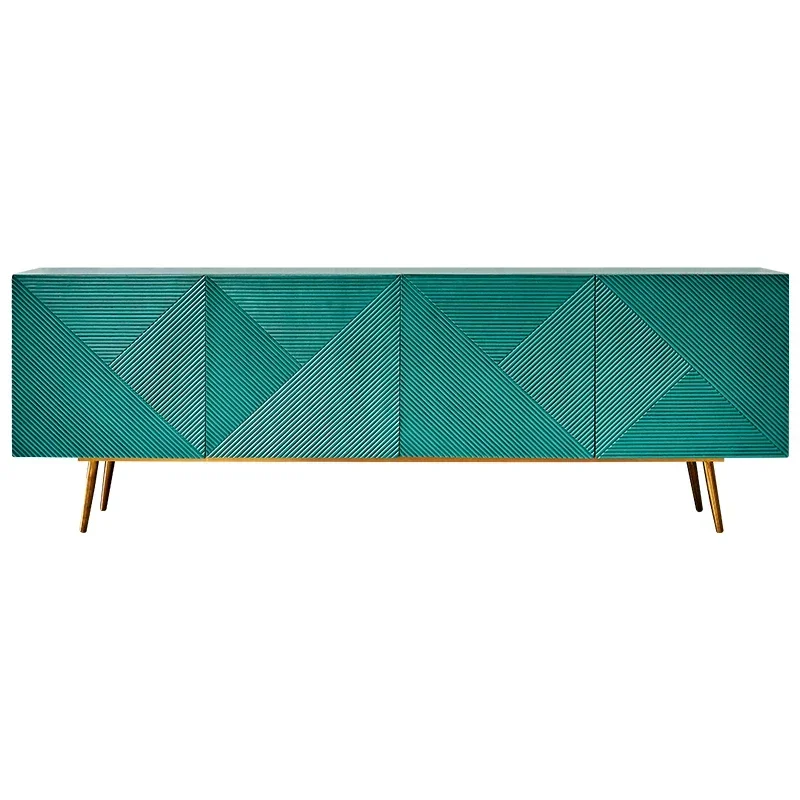 

Y1 Stainless Steel Gold-Plated Creative TV Cabinet Simple Living Room Locker Low Cabinet Solid Wood