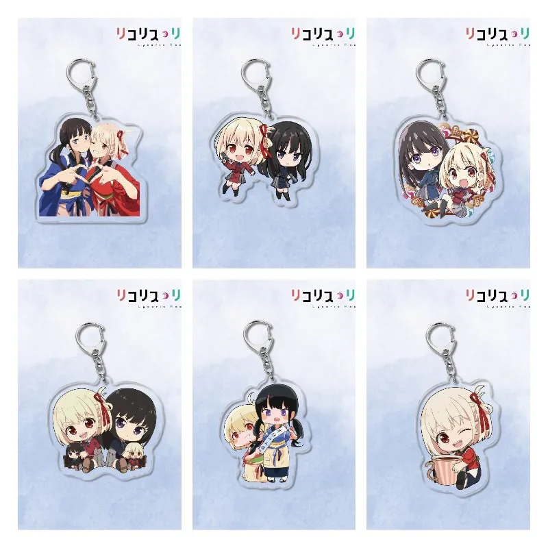 Lycoris Recoil Anime Figures Nishikigi Chisato Inoue Takina Acrylic Keychains Character Nakahara Mizuki Cute Pendant Decor Toy