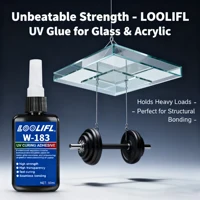 Pegamento UV con linterna, adecuado para vidrio y acrílico, secado rápido y solidificación fuerte en 5 segundos, reparación manual de bricolaje