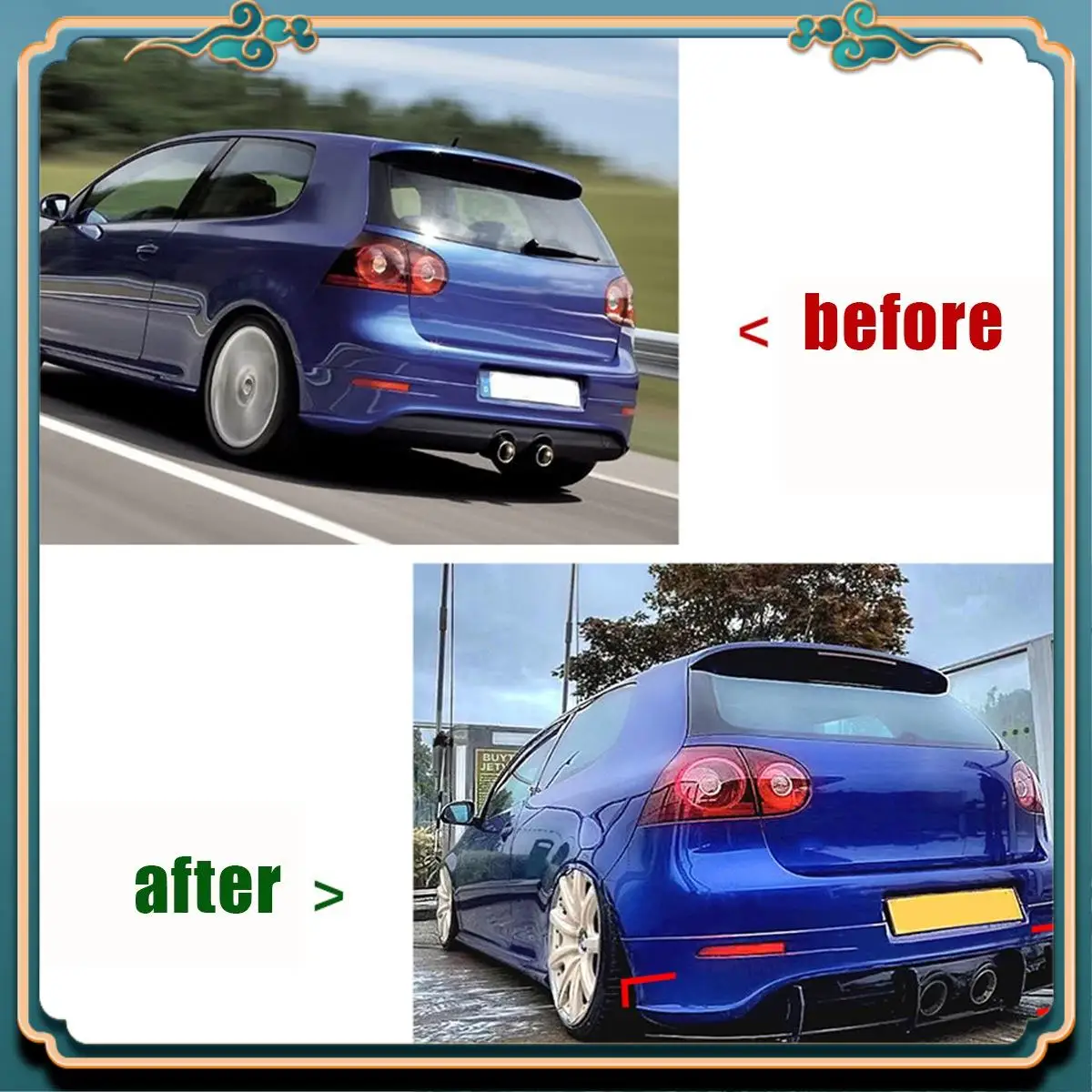 

Latest For VW Golf MK5 R32 Rear Bumper Diffuser Spoiler Car Bumper Protector Lip Protector Splitter Body Kit Accessories