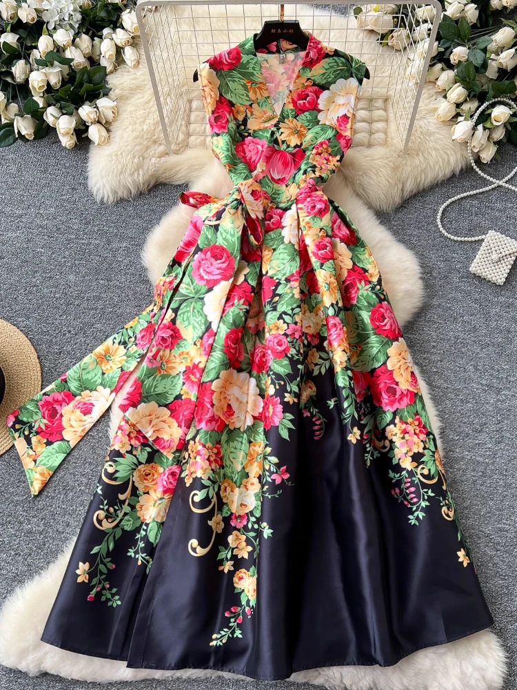 France Elegant Vintage Palace Evening Dress Women Print Sashes Sleeveless Long Party Dress Female Casual Chic Festival Clothing - AliExpress 200000345 France Elegant Vintage Palace Evening Dress Women Print Sashes Sleeveless Long Party Dress Female Casual Chic Festival Clothing - AliExpress 200000345