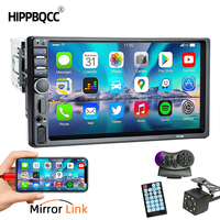 HIPPBQCC 7 Inch 1 Din Car Radio MP5 Multimedia Player Touch Screen FM ISO Power Aux Input Bluetooth USB Mirror Link Universal