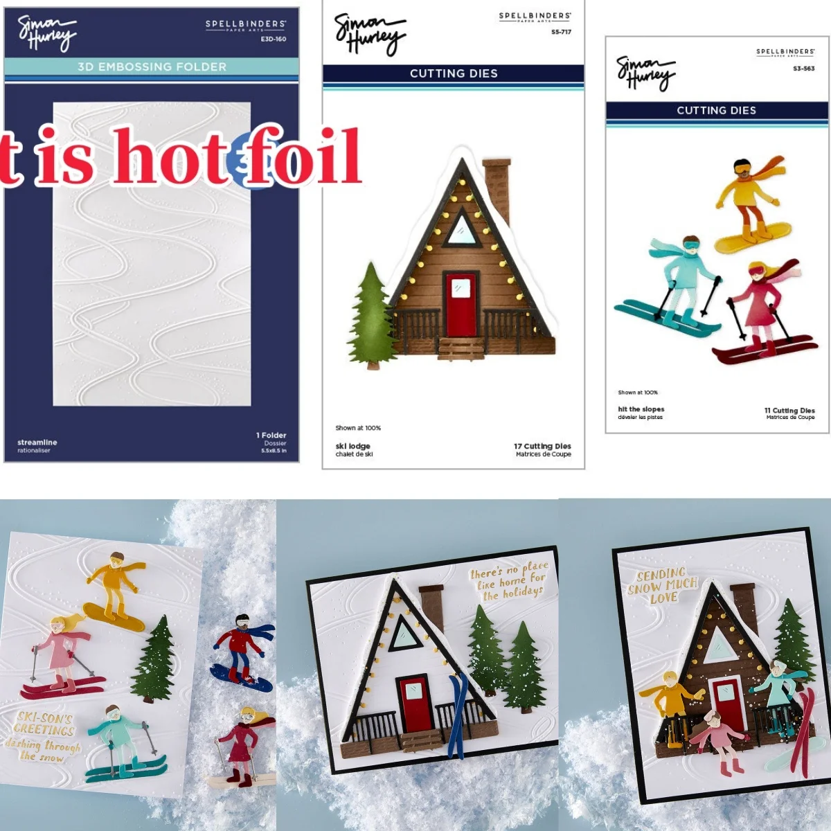 Molde de corte de metal para esqui, inclinação de inverno, folha quente simplificada para decoração diy, scrapbook, cartão de papel, álbum, gravação, artesanato