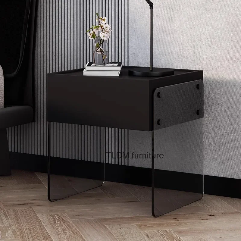 

Black Industrial Bedside Table Vintage Luxury Living Room Unique Bedside Drawer Indoor Hotel Stolik Nocny Bedroom Ferniture