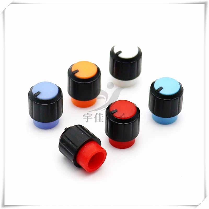 10PCS 10.5X13MM Convex Handle Knob Potentiometer Knob Cap Volume Adjustment Knob Cap 2 Color Plastic Rotary Cap