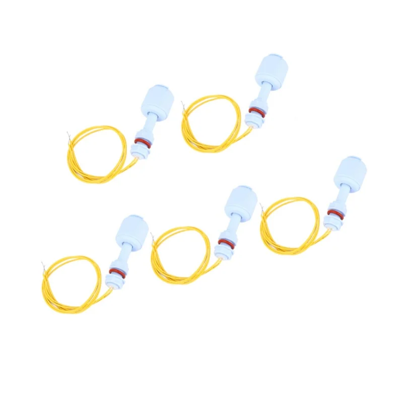 5 Buah Saklar Pelampung Plastik PP Pengontrol Sensor Tingkat Cairan Kolam Tangki Air Biru P5210