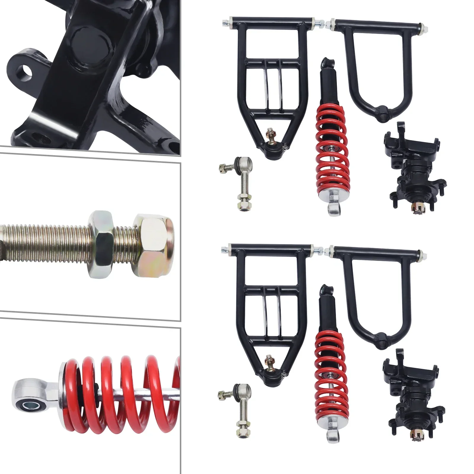 

Front Suspension Shock Kit Assembly Upper Lower Swingarm For ATV Quad Bike Go Kart +Suspension Shock
