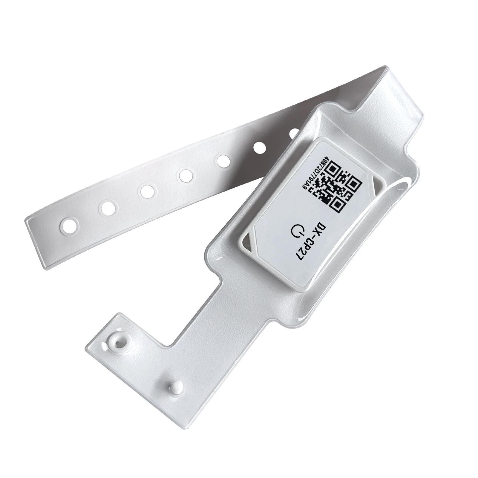 

DX-CP27 Одноразовый браслет BLE 5.1 Beacon, iBeacon/Eddystone, водонепроницаемость IP67, срок службы батареи 1 год для отслеживания мероприятий