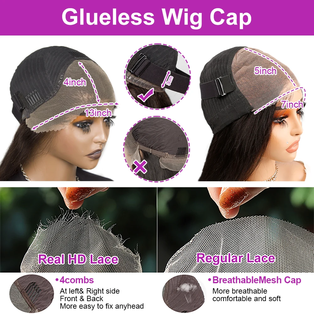 Curly Short Bob Wigs 13x4 7x5 Glueless Ready To Wear Brazilian 100% Human Hair Deep Wave 13x6 Hd Lace Front Wig For Women 250%