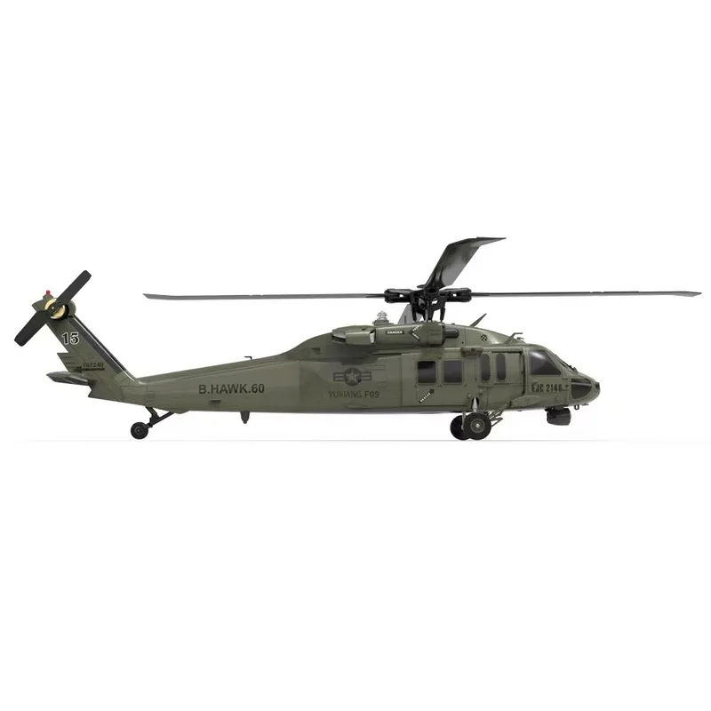 เฮลิคอปเตอร์จำลองรุ่น F09 Black Hawk Uh60 แบบมีปืนควบคุมระยะไกล 6 ช่องสัญญาณ พร้อมเอฟเฟกต์ 3 มิติ สำหรับการจำลองการรบ