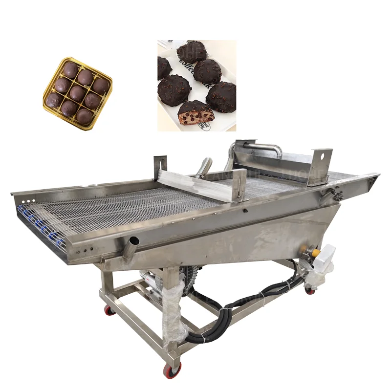 Automatic Industrial Chocolate Enrobing Line Wafer Chocolate Tempering Coating Enrobing Machine Customizable Commercial
