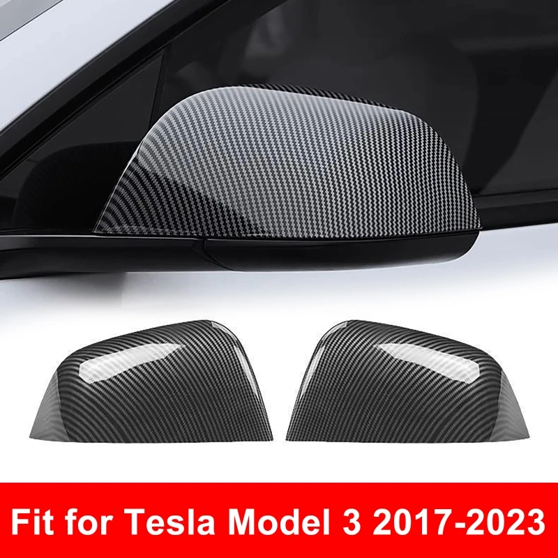 

Автомобильная боковая крышка зеркала заднего вида для Tesla Model 3 2017-2023, крышка зеркала боковой двери, внешние комплекты кузова, аксессуары из карбона
