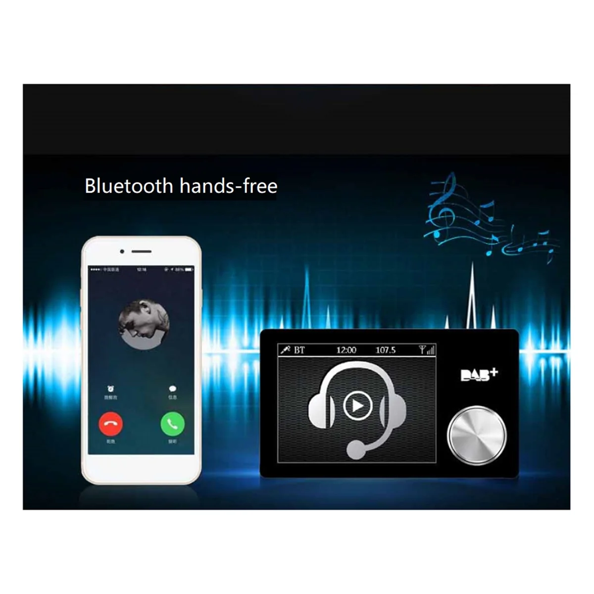 

2.8in Color Screen DAB/DAB+ Digital Broadcast Car Radio for European Cars Video Display FM Transmitter MP3 AUX ReceiverJADD