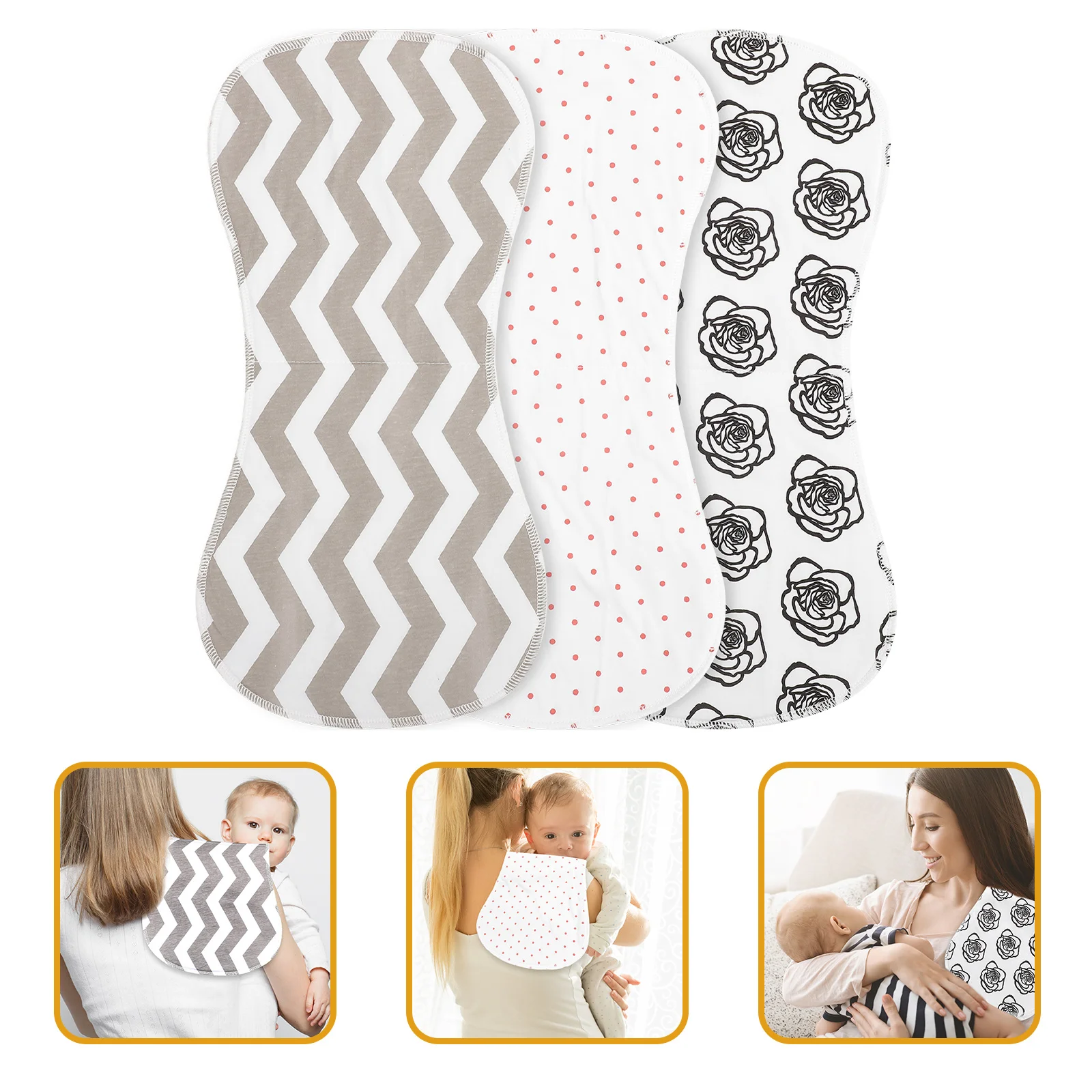 

3pcs Cotton Bibs Reusable Washable Small For Adults Unisex Eating Dinner Bib Shoulder Protect Decorative Clothing Bib