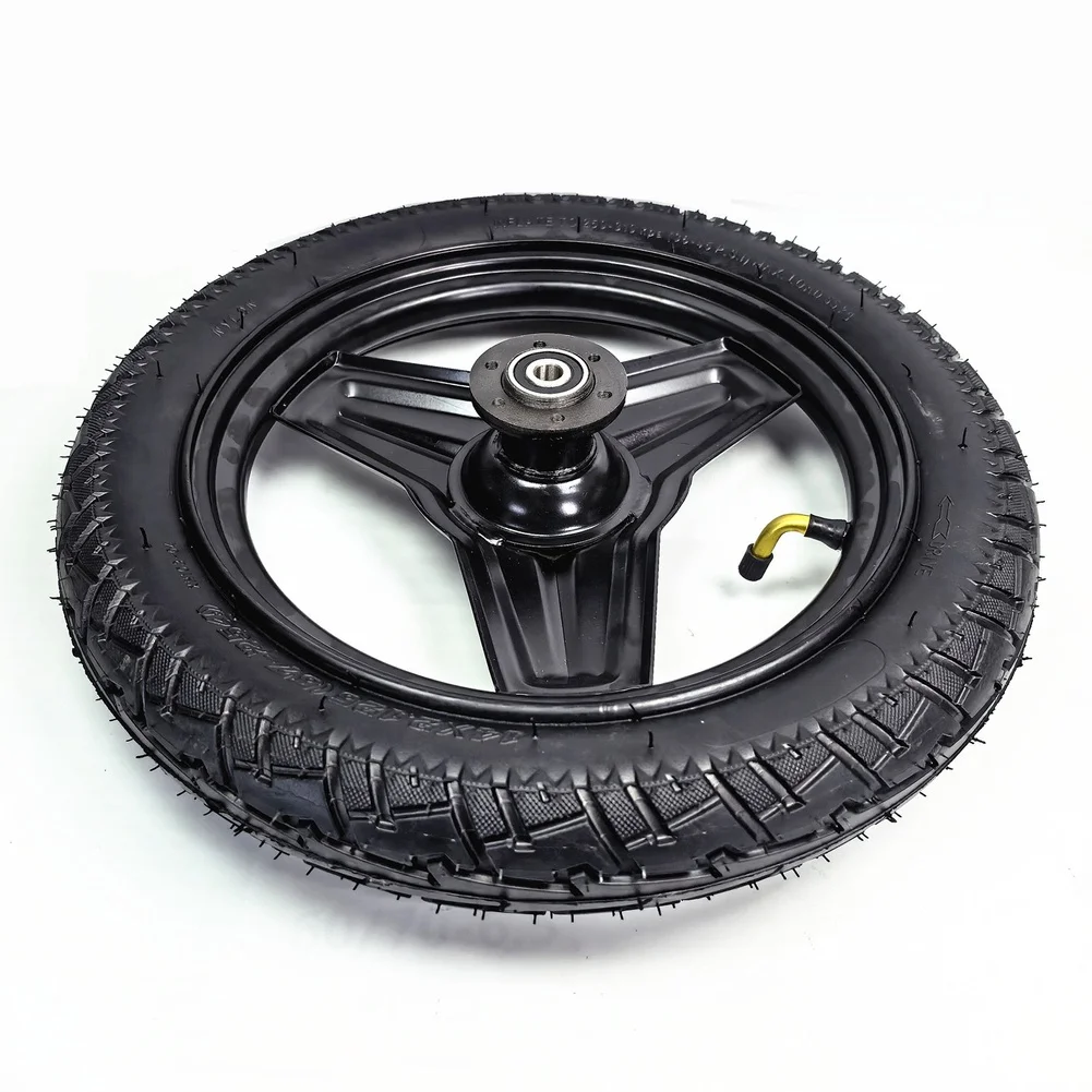 

14x2 125 Vacuum Tire Front Wheel Assembly With Iron Hub And 6200 Bearings For 14 Inch Electric Folding Bike Scooter Replacement