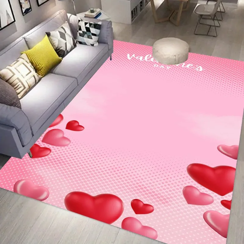 

Розовый ковер с сердечком ко Дню святого Валентина Ковер для гостиной Коврик для спальни Комната для маленьких девочек Мягкий игровой напольный коврик Нескользящие коврики Коврик для площади