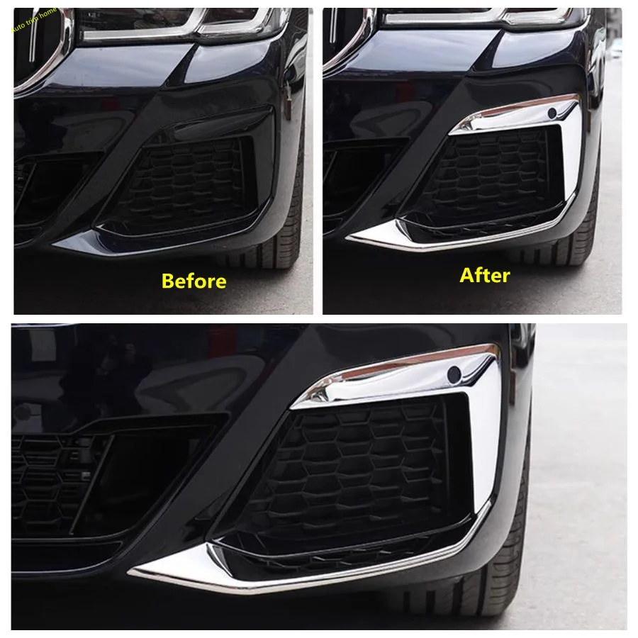 Accessories Front Bumper Fog Lights Trim Lamps Cover Reflective Sticker Decor Fit For BMW 5 Series G30 525i 530i 2017 - 2023