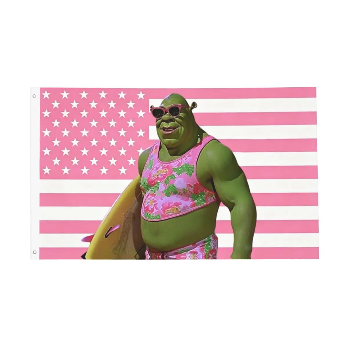 Floral Tank Top Shreks Kawaii Flags Double Sided Outdoor Banner Pink Funny 2 Grommets Hanging Decoration 90x150cm