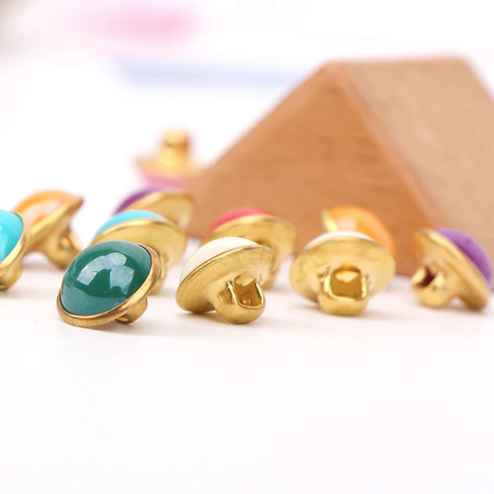 

120Pcs Pearl Buttons 10Mm Small Dome Mixed Color Copper Base Perfect for Sewing Crafting Scrapbooking DIY Fashion Accessories