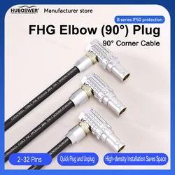 right angle Elbow 90° degree FHG 00B 0B1B 2B 3B 2 4 5 6 8 10 12 14 16 30Pin Plug Push-Pull Self-Latching Circular male Connector