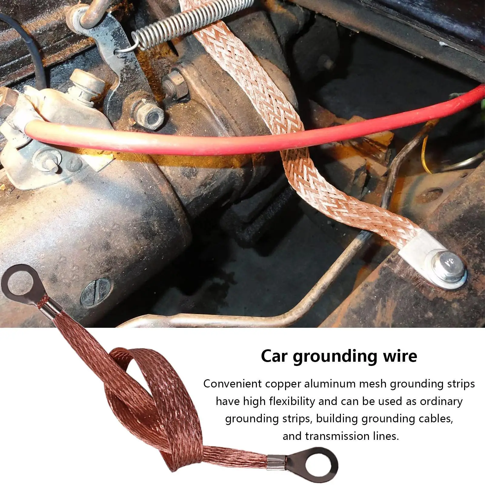 Engine Ground Strap Copper Cable Kit Car Truck Body Frame Universal Battery Parallel Modification Line Car Grounding Wire