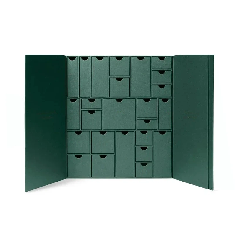 Customized queryAdvent Calendar Box Custom Printing Rigid Cardboard Christmas Surprise Box with Magnet Empty Drawer Boxes for Gi