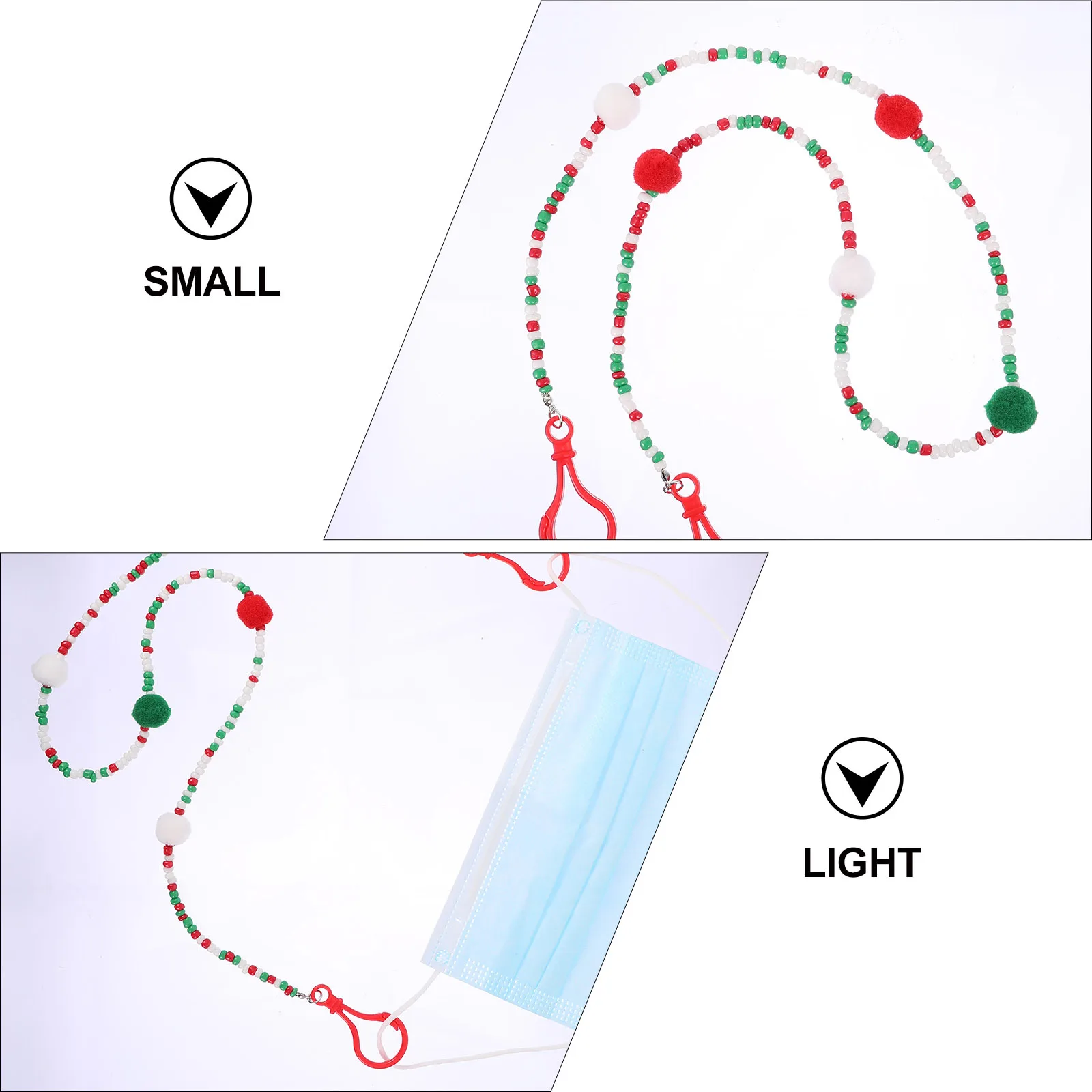 

2Pcs Stylish Eyeglasses Chain Mask Chain Colorful Hanging Rope Xmas Christmas Mask Rope Pendant Glasses Accessory