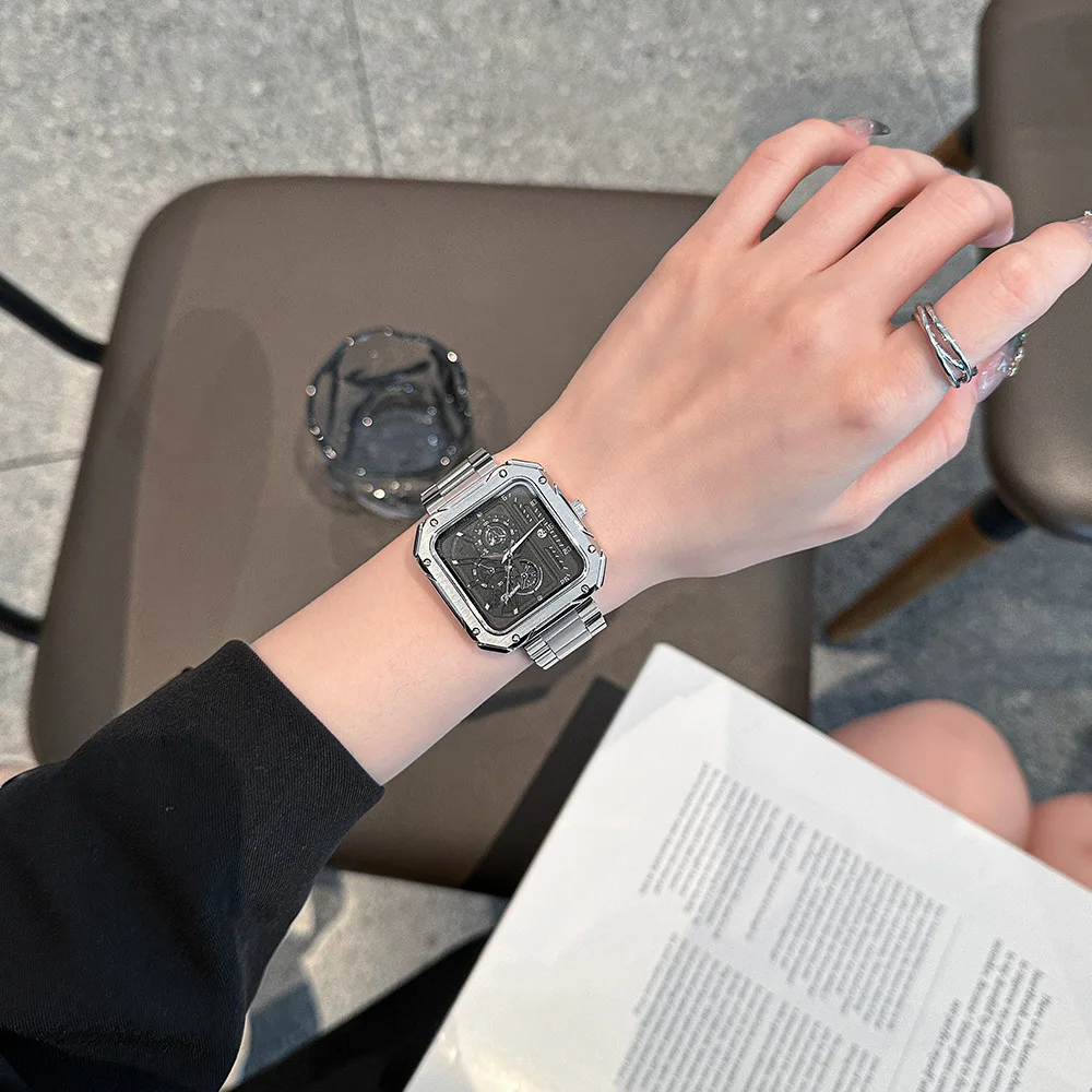 2025, hoge kwaliteit DIMINI herfst nieuwe klassieke stalen riem horloge mode cool vierkant horloge premium paar horloge