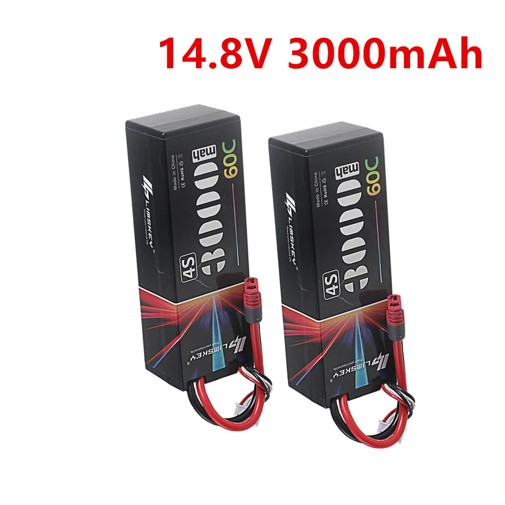 4S 14.8V 3000mAh 60C Lipo Battery with XT60 T Connector Hard Case Lipo Battery For 1/8 1/10 RC E Buggy Truggy Car Parts