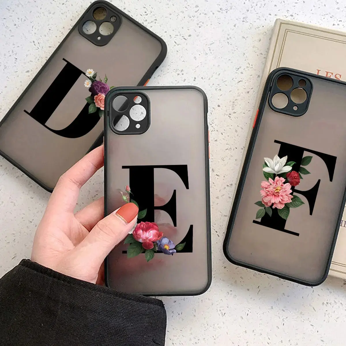 DIY Custom Surname letter D E F Fashion Phone Case For iPhone 15 Pro Max 14 Pro Max 14plus 15Pro 11 Luxury Matte hard PC Cover