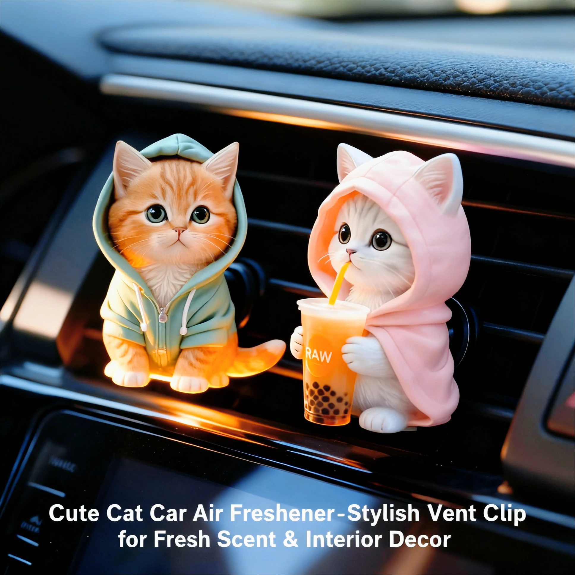 

Adorable Cat & Dog Air Freshener Ventilation Clip - Perfume Diffuser for Car Interior Decoration Car Accessories
