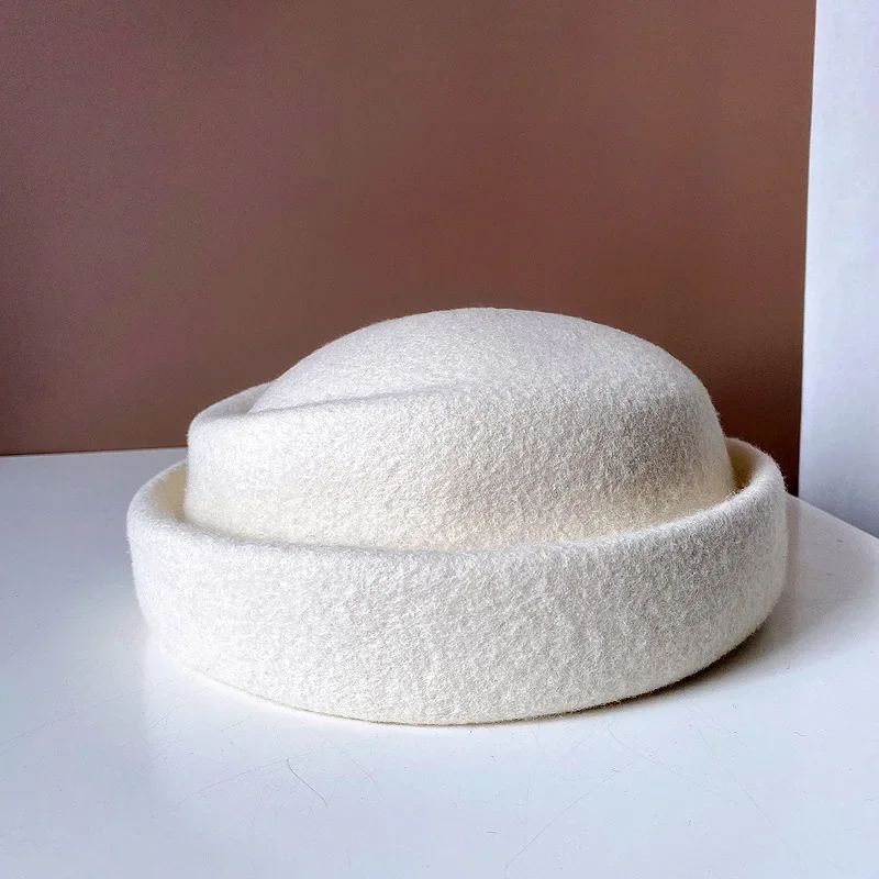 Winter Fashion Versatile  Concave Temperament Wool Beret Female Painter Hat Light Luxury Elegant Internet Famous Felt Hat