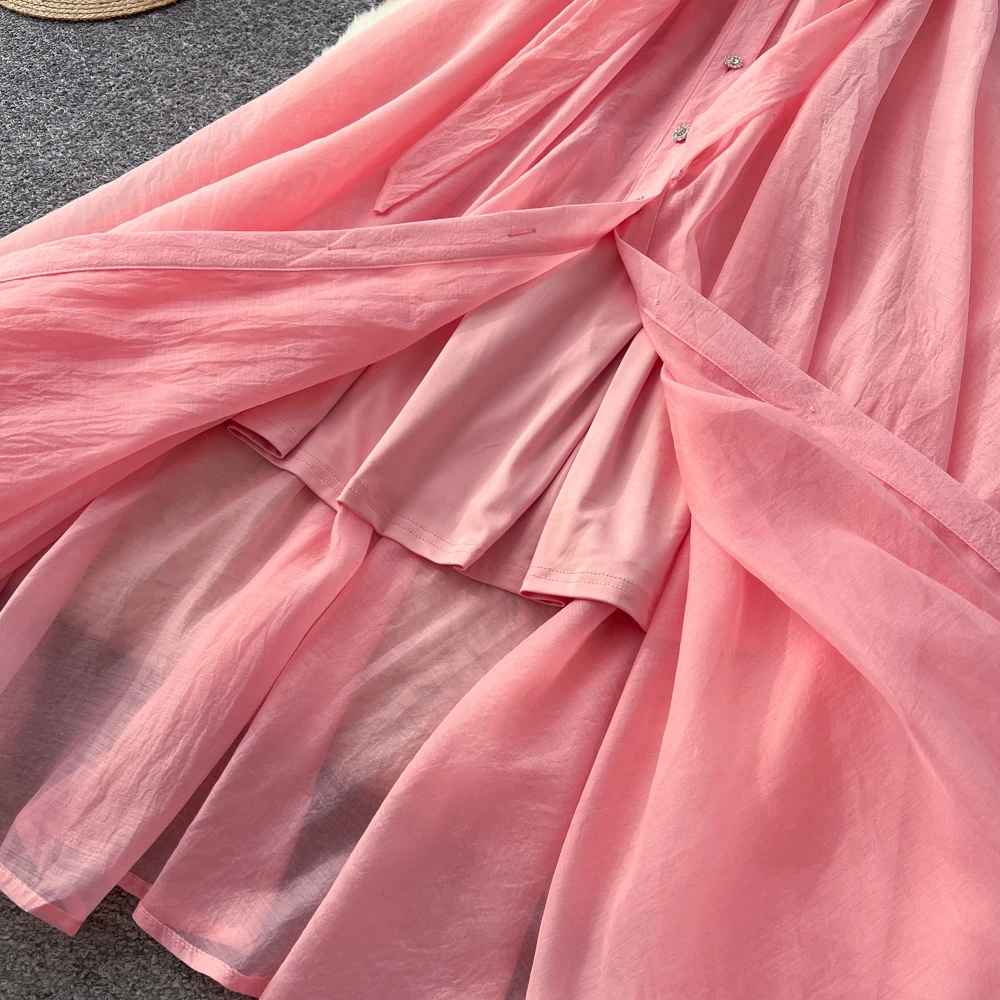 فستان أنيق بأكمام قصيرة مفرغ من Fairycore أنيق للحفلات النسائية فستان عتيق للخريف على شكل حرف a #5